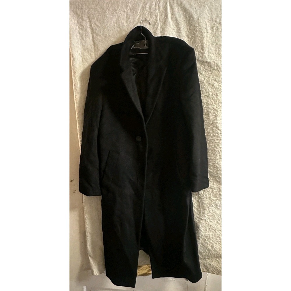 F.R. Tripler & Co Signature Gold Men's Over Coat Black 40R MISSING BUTTONS